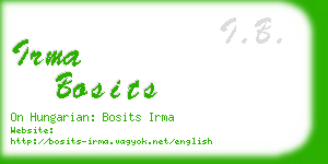 irma bosits business card